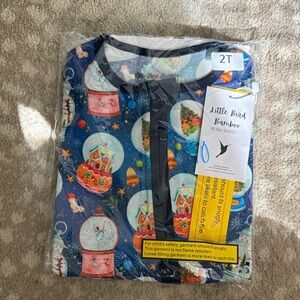 Bamboo Zippy Blue Snow Globe Christmas Pajamas